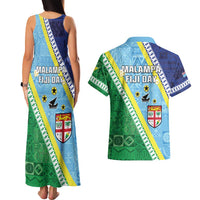 Love Malampa Fiji Day Couples Matching Tank Maxi Dress and Hawaiian Shirt Together We Grow LT05 - Polynesian Pride