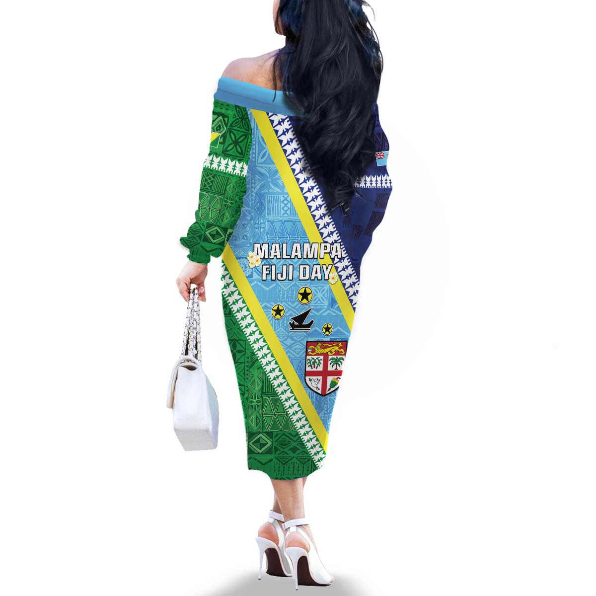 Love Malampa Fiji Day Family Matching Off The Shoulder Long Sleeve Dress and Hawaiian Shirt Together We Grow LT05 - Polynesian Pride
