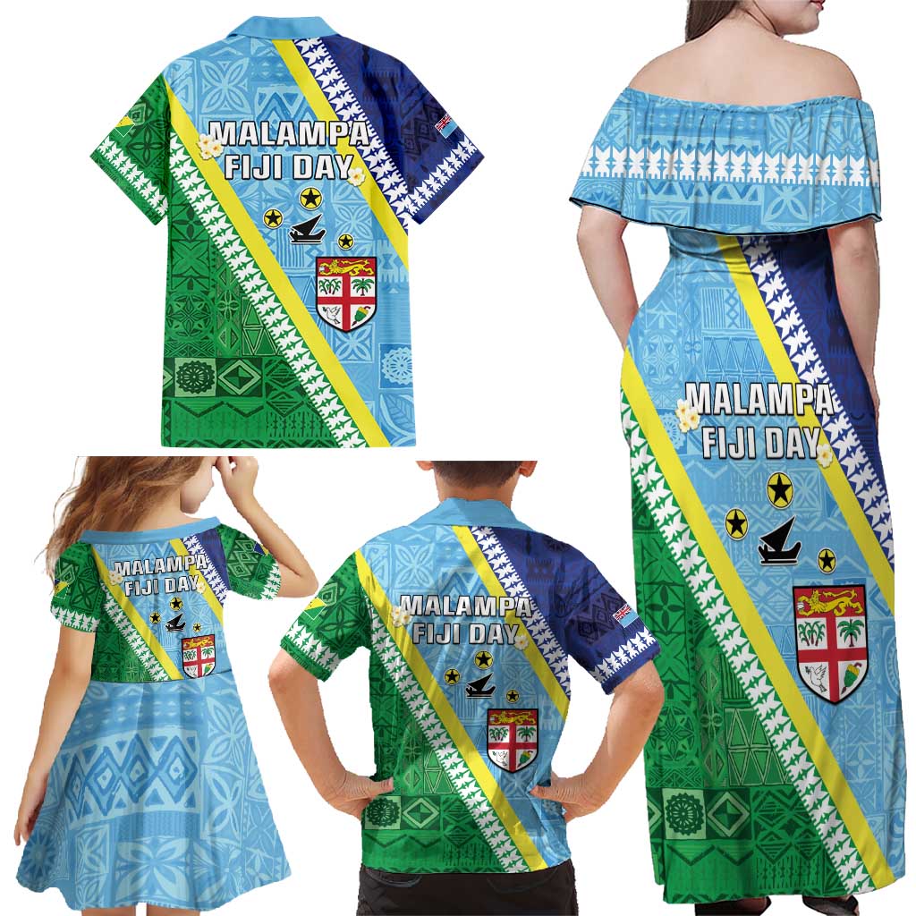 Love Malampa Fiji Day Family Matching Off Shoulder Maxi Dress and Hawaiian Shirt Together We Grow LT05 - Polynesian Pride