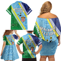 Love Malampa Fiji Day Family Matching Off Shoulder Short Dress and Hawaiian Shirt Together We Grow LT05 - Polynesian Pride