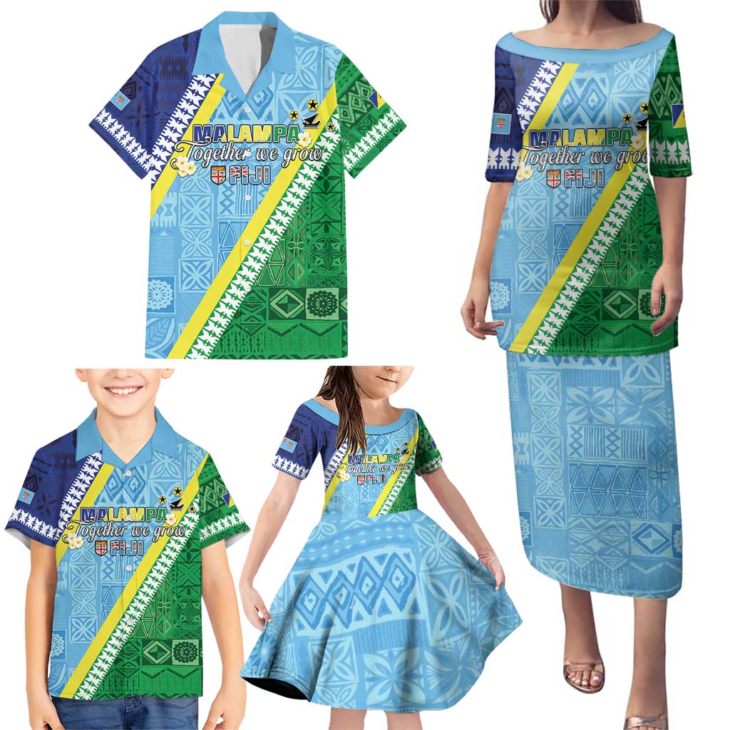 Love Malampa Fiji Day Family Matching Puletasi and Hawaiian Shirt Together We Grow LT05 - Polynesian Pride