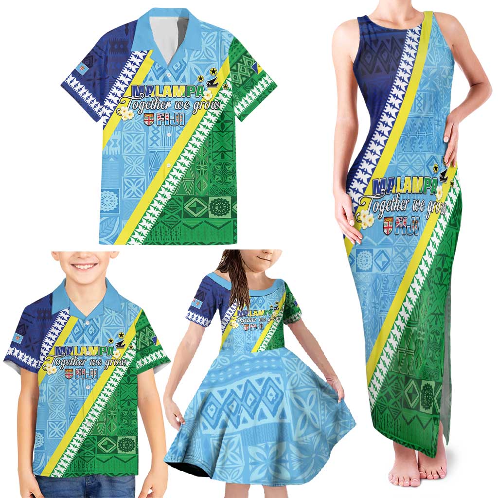 Love Malampa Fiji Day Family Matching Tank Maxi Dress and Hawaiian Shirt Together We Grow LT05 - Polynesian Pride