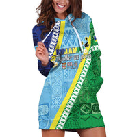 Love Malampa Fiji Day Hoodie Dress Together We Grow LT05 Blue - Polynesian Pride