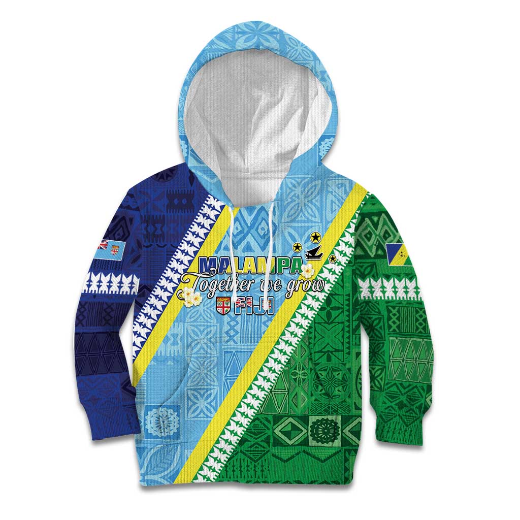 Love Malampa Fiji Day Kid Hoodie Together We Grow LT05 Hoodie Blue - Polynesian Pride