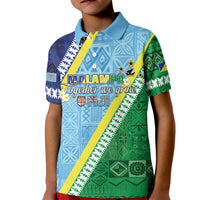 Love Malampa Fiji Day Kid Polo Shirt Together We Grow LT05 Kid Blue - Polynesian Pride