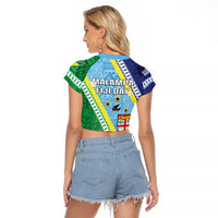 Love Malampa Fiji Day Raglan Cropped T Shirt Together We Grow LT05 - Polynesian Pride