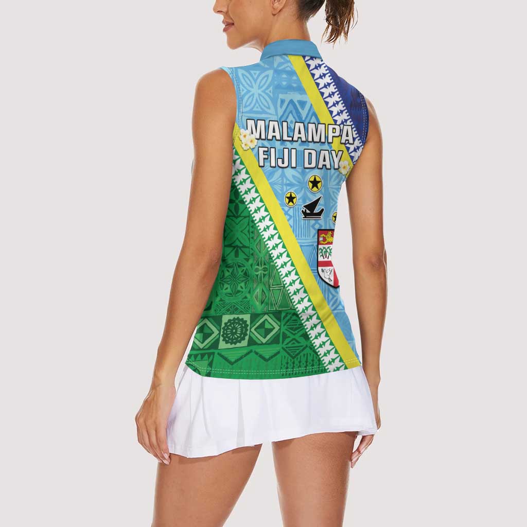 Love Malampa Fiji Day Women Sleeveless Polo Shirt Together We Grow LT05 - Polynesian Pride