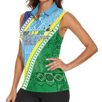 Love Malampa Fiji Day Women Sleeveless Polo Shirt Together We Grow LT05 - Polynesian Pride
