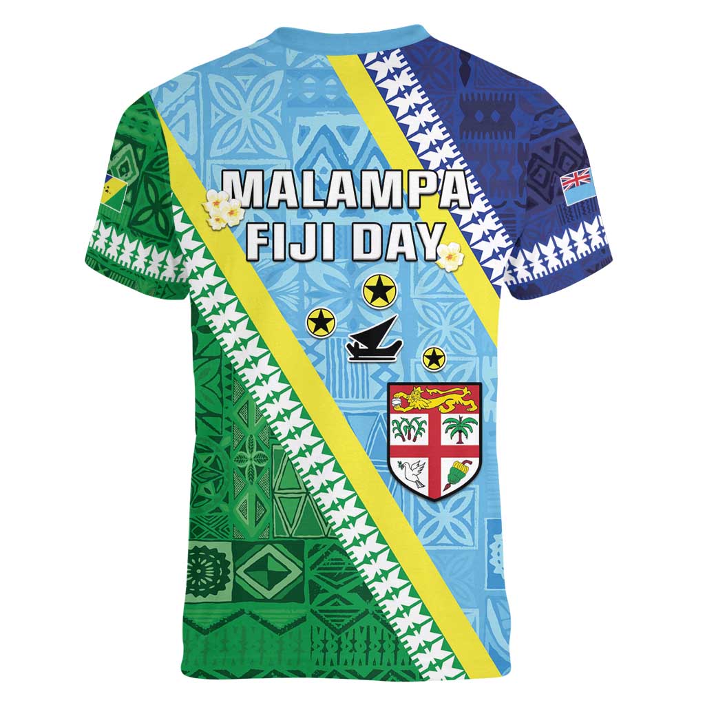 Love Malampa Fiji Day Women V-Neck T-Shirt Together We Grow LT05 - Polynesian Pride