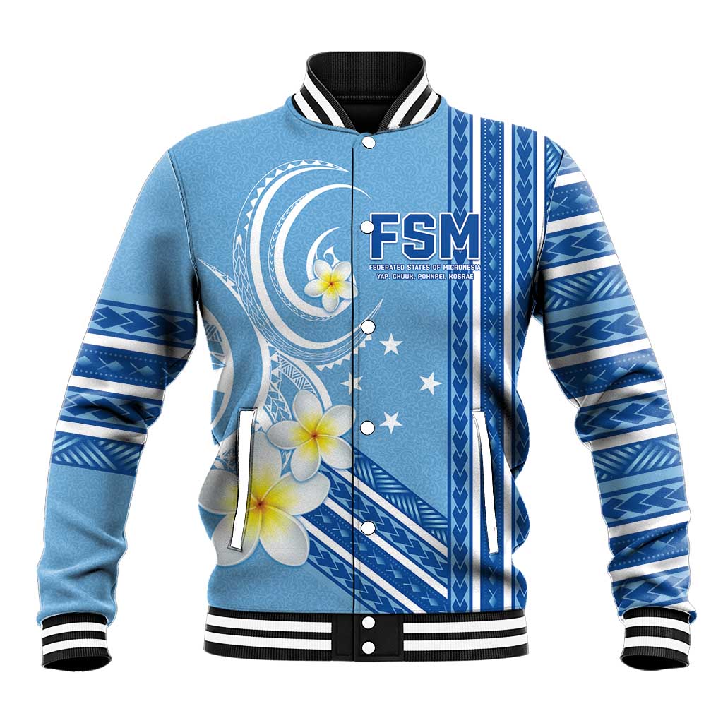 Personalised Federated States of Micronesia Baseball Jacket Happy 38th Independence Anniversary LT05 Unisex Blue - Polynesian Pride