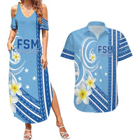Personalised Federated States of Micronesia Couples Matching Summer Maxi Dress and Hawaiian Shirt Happy 38th Independence Anniversary LT05 Blue - Polynesian Pride