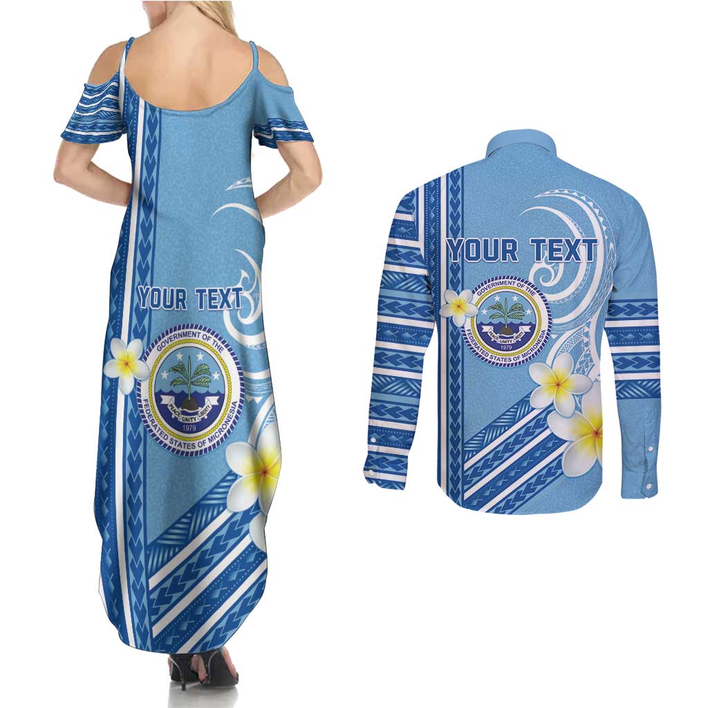 Personalised Federated States of Micronesia Couples Matching Summer Maxi Dress and Long Sleeve Button Shirt Happy 38th Independence Anniversary LT05 - Polynesian Pride
