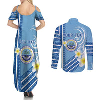 Personalised Federated States of Micronesia Couples Matching Summer Maxi Dress and Long Sleeve Button Shirt Happy 38th Independence Anniversary LT05 - Polynesian Pride