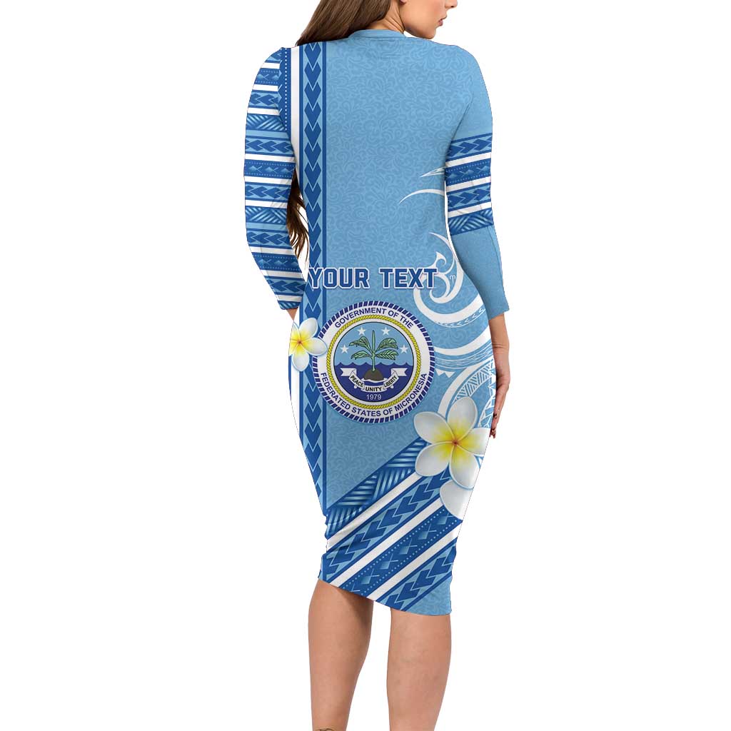 Personalised Federated States of Micronesia Family Matching Long Sleeve Bodycon Dress and Hawaiian Shirt Happy 38th Independence Anniversary LT05 - Polynesian Pride