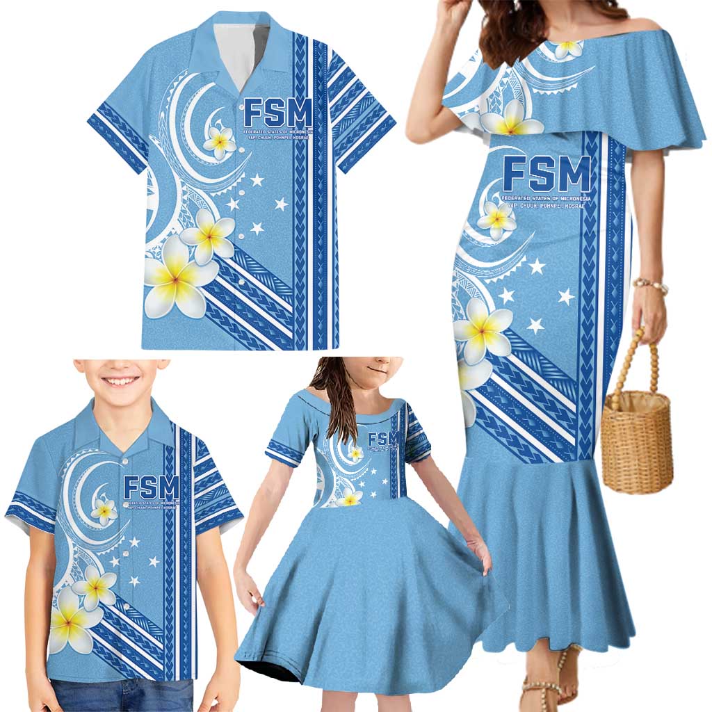 Personalised Federated States of Micronesia Family Matching Mermaid Dress and Hawaiian Shirt Happy 38th Independence Anniversary LT05 - Polynesian Pride