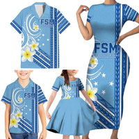 Personalised Federated States of Micronesia Family Matching Short Sleeve Bodycon Dress and Hawaiian Shirt Happy 38th Independence Anniversary LT05 - Polynesian Pride