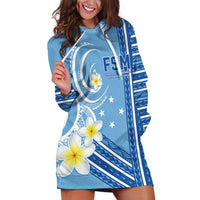 Personalised Federated States of Micronesia Hoodie Dress Happy 38th Independence Anniversary LT05 Blue - Polynesian Pride