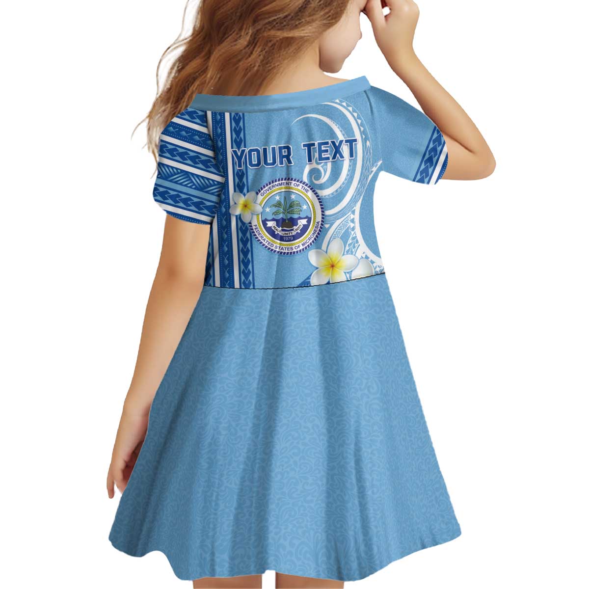 Personalised Federated States of Micronesia Kid Short Sleeve Dress Happy 38th Independence Anniversary LT05 - Polynesian Pride