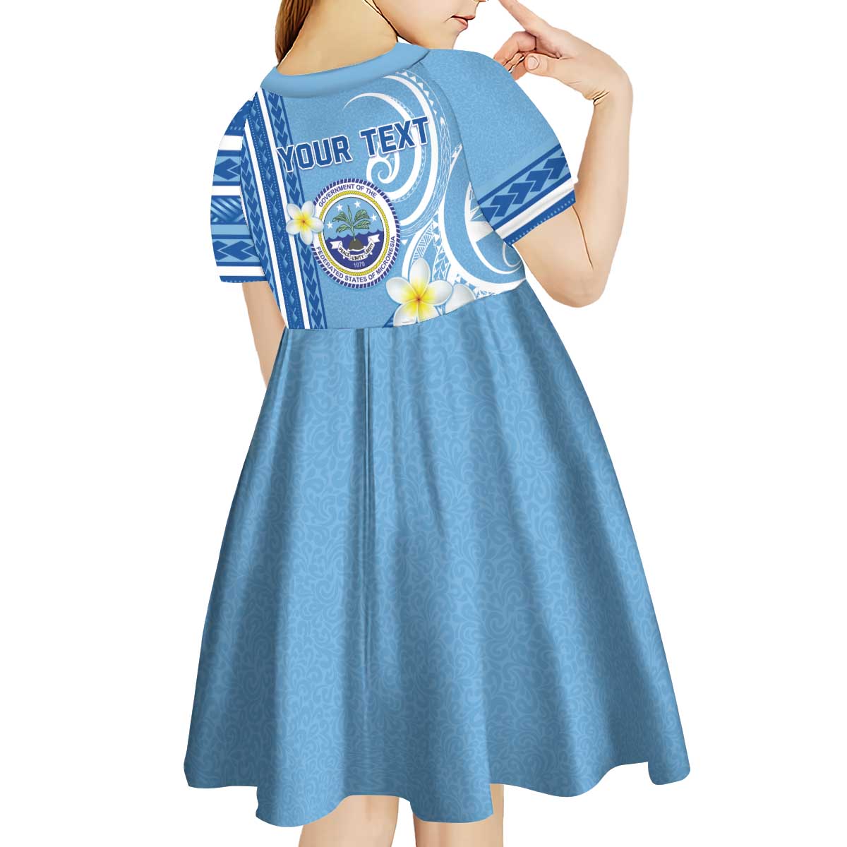 Personalised Federated States of Micronesia Kid Short Sleeve Dress Happy 38th Independence Anniversary LT05 - Polynesian Pride