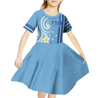 Personalised Federated States of Micronesia Kid Short Sleeve Dress Happy 38th Independence Anniversary LT05 - Polynesian Pride