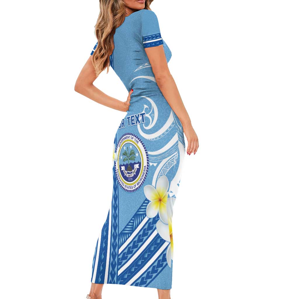 Personalised Federated States of Micronesia Short Sleeve Bodycon Dress Happy 38th Independence Anniversary LT05 - Polynesian Pride