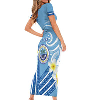 Personalised Federated States of Micronesia Short Sleeve Bodycon Dress Happy 38th Independence Anniversary LT05 - Polynesian Pride