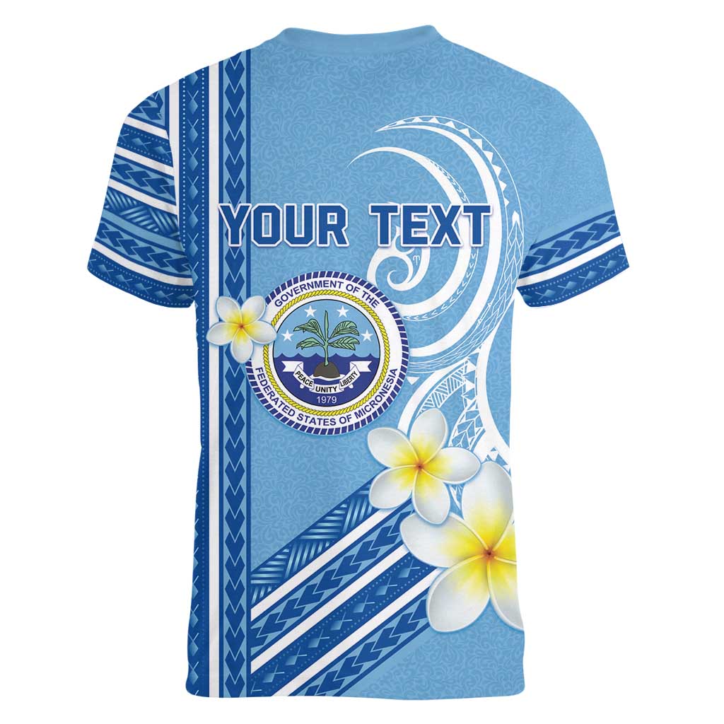 Personalised Federated States of Micronesia Women V-Neck T-Shirt Happy 38th Independence Anniversary LT05 - Polynesian Pride