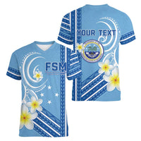 Personalised Federated States of Micronesia Women V-Neck T-Shirt Happy 38th Independence Anniversary LT05 - Polynesian Pride