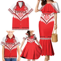 Custom Tonga Mate Maa Rugby Family Matching Mermaid Dress and Hawaiian Shirt Go Champions LT05 - Polynesian Pride