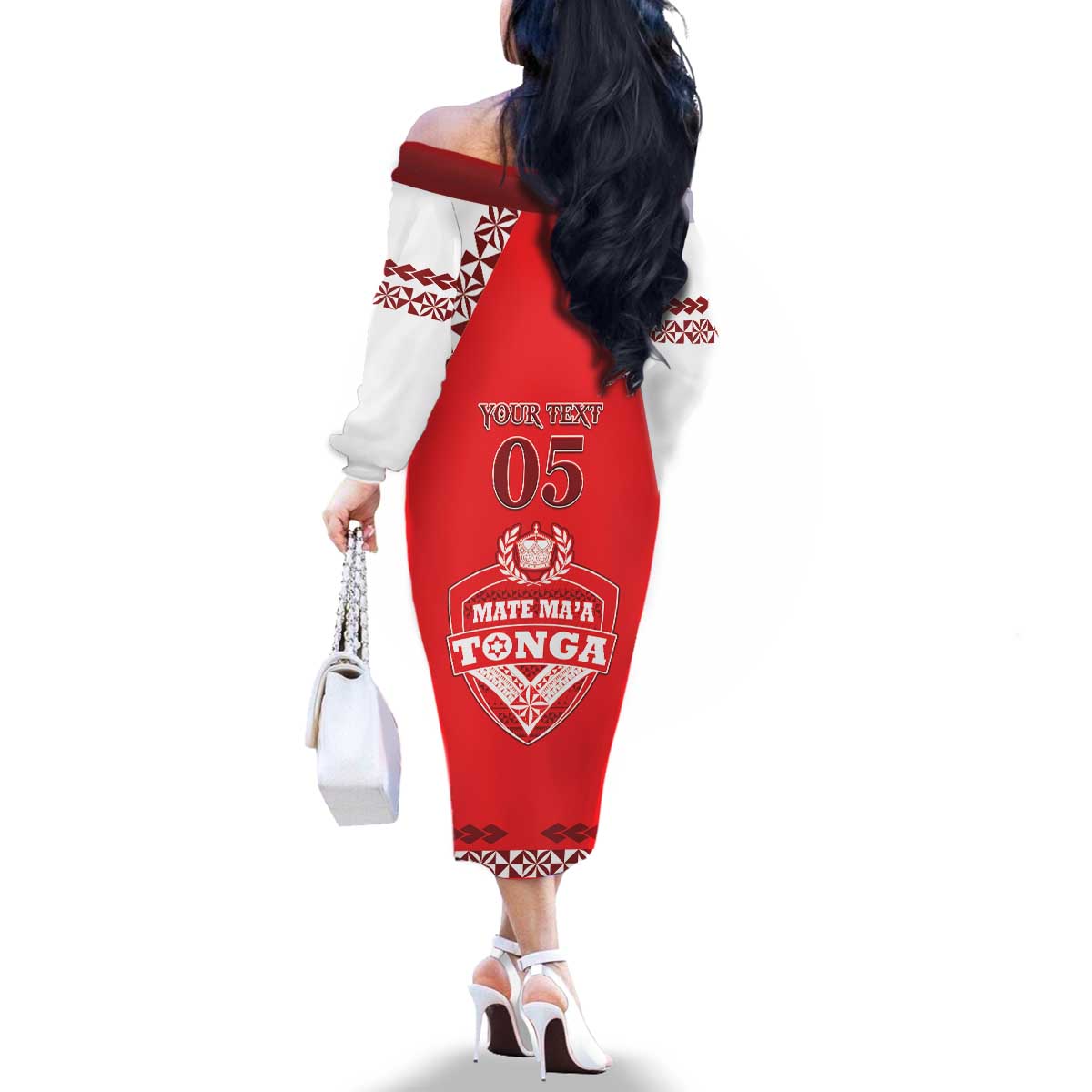 Custom Tonga Mate Maa Rugby Family Matching Off The Shoulder Long Sleeve Dress and Hawaiian Shirt Go Champions LT05 - Polynesian Pride