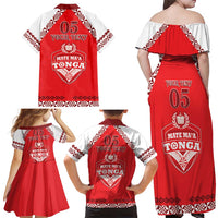 Custom Tonga Mate Maa Rugby Family Matching Off Shoulder Maxi Dress and Hawaiian Shirt Go Champions LT05 - Polynesian Pride