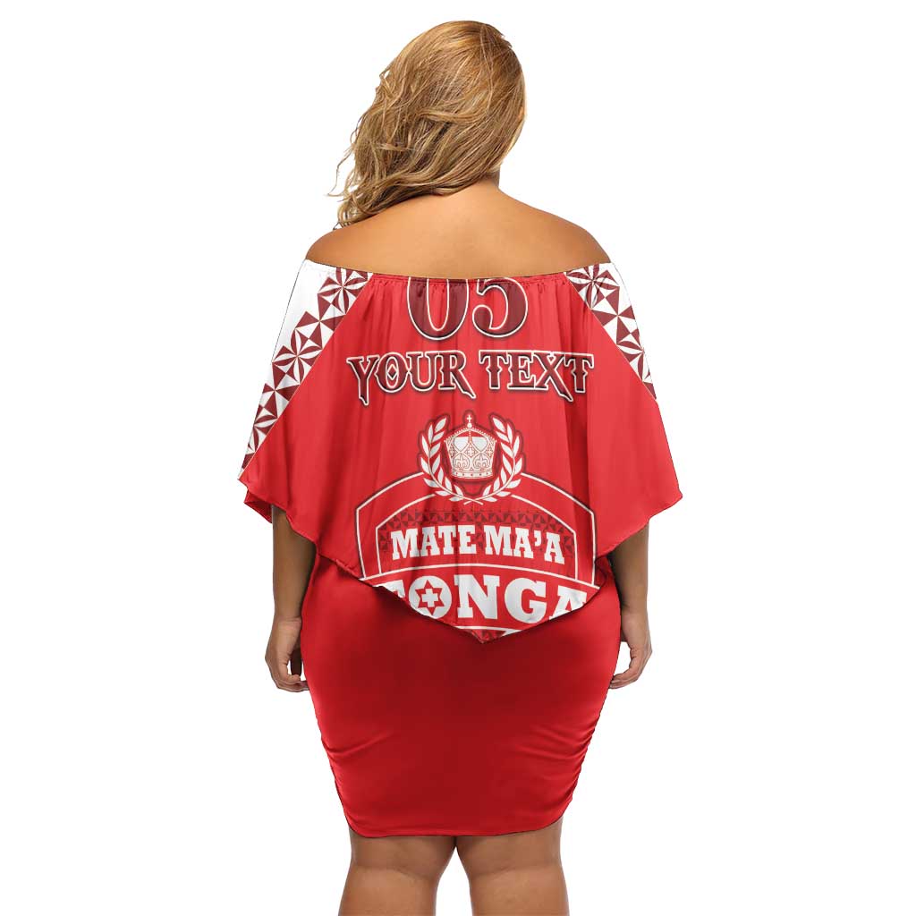 Custom Tonga Mate Maa Rugby Family Matching Off Shoulder Short Dress and Hawaiian Shirt Go Champions LT05 - Polynesian Pride