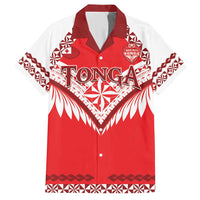 Custom Tonga Mate Maa Rugby Family Matching Short Sleeve Bodycon Dress and Hawaiian Shirt Go Champions LT05 Dad's Shirt - Short Sleeve Red - Polynesian Pride