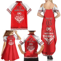 Custom Tonga Mate Maa Rugby Family Matching Summer Maxi Dress and Hawaiian Shirt Go Champions LT05 - Polynesian Pride