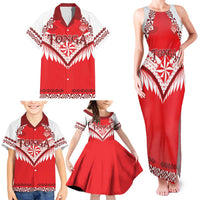 Custom Tonga Mate Maa Rugby Family Matching Tank Maxi Dress and Hawaiian Shirt Go Champions LT05 - Polynesian Pride