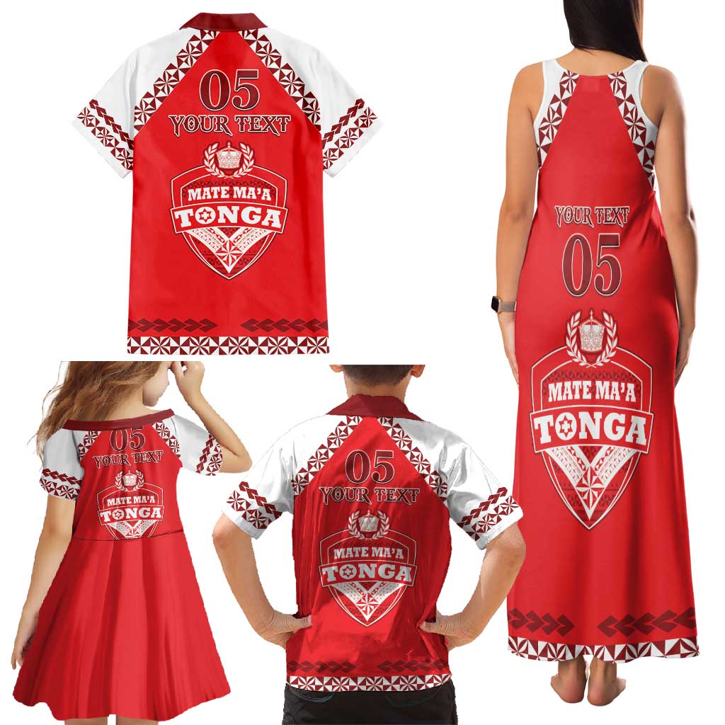Custom Tonga Mate Maa Rugby Family Matching Tank Maxi Dress and Hawaiian Shirt Go Champions LT05 - Polynesian Pride