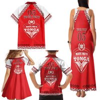 Custom Tonga Mate Maa Rugby Family Matching Tank Maxi Dress and Hawaiian Shirt Go Champions LT05 - Polynesian Pride