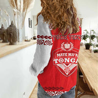 Custom Tonga Mate Maa Rugby Women Casual Shirt Go Champions