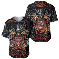Aloha Halloween Baseball Jersey Horror Tiki Heavy Metal Style LT05 - Polynesian Pride