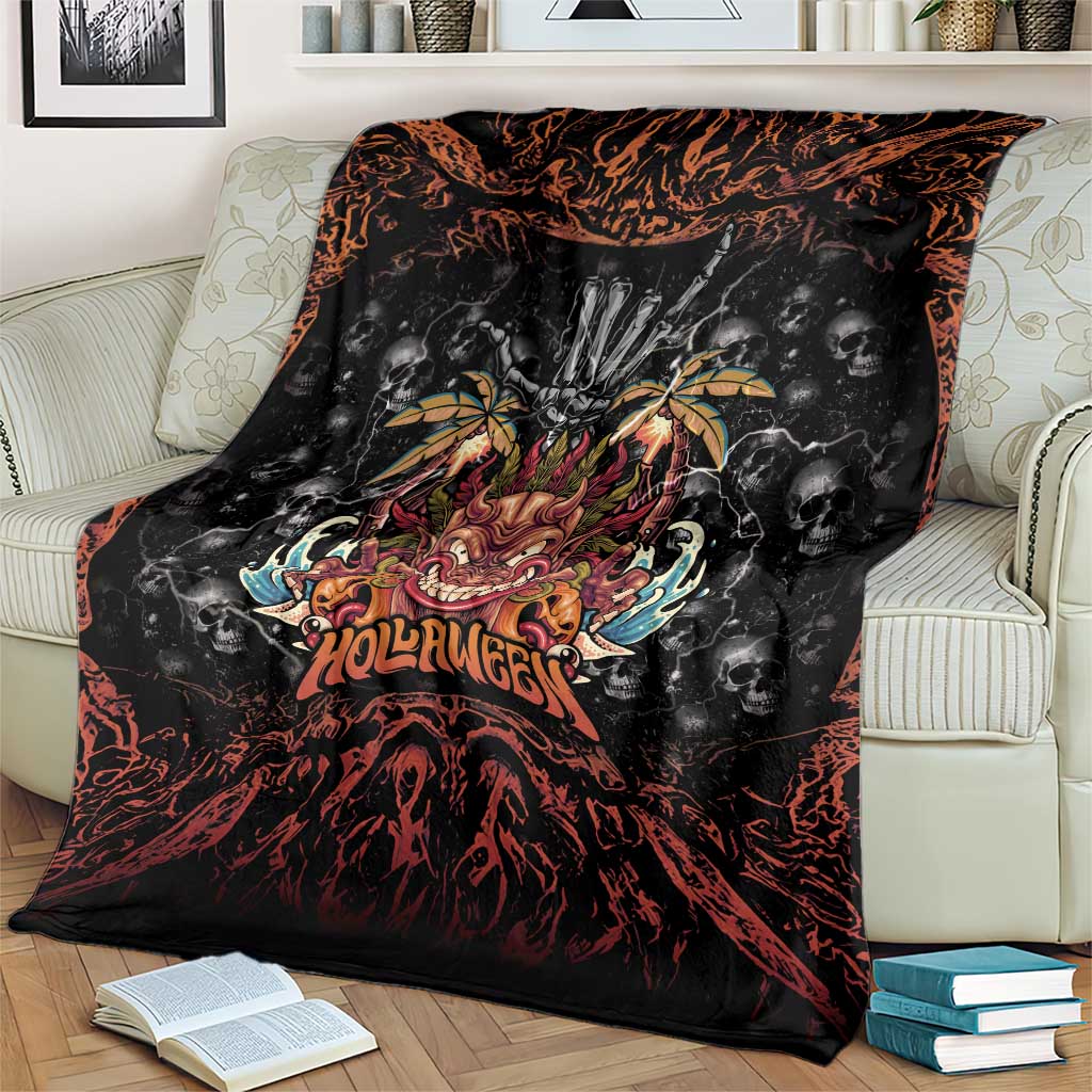 Aloha Halloween Blanket Horror Tiki Heavy Metal Style - Polynesian Pride