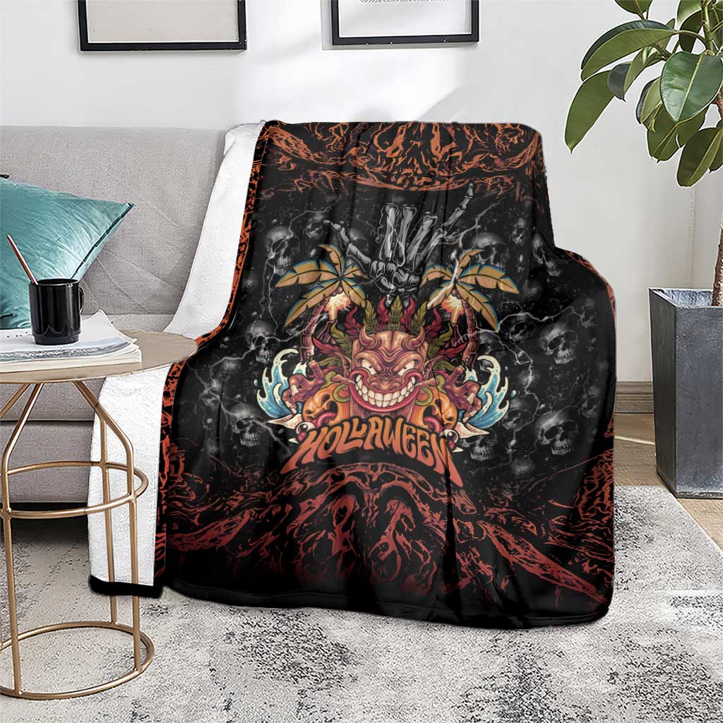 Aloha Halloween Blanket Horror Tiki Heavy Metal Style - Polynesian Pride