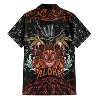Aloha Halloween Family Matching Short Sleeve Bodycon Dress and Hawaiian Shirt Horror Tiki Heavy Metal Style LT05 - Polynesian Pride