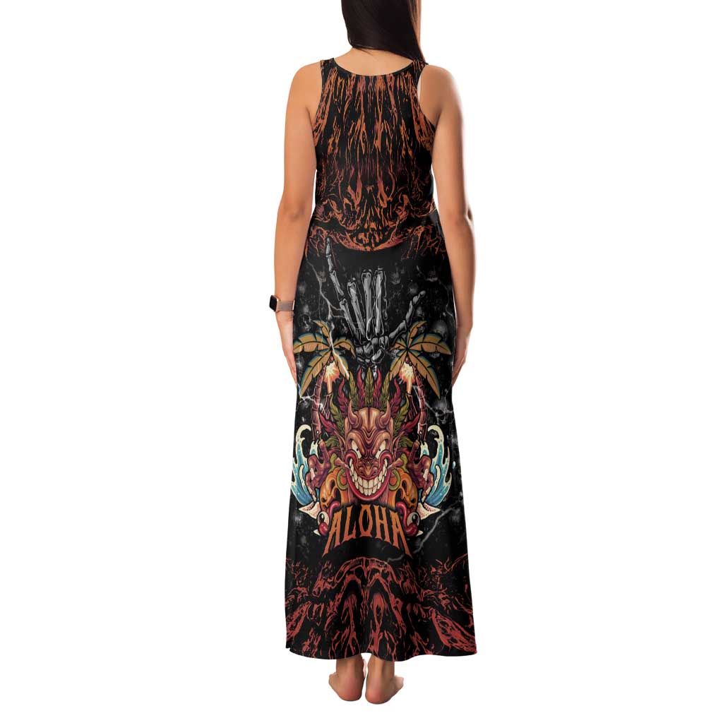 Aloha Halloween Family Matching Tank Maxi Dress and Hawaiian Shirt Horror Tiki Heavy Metal Style LT05 - Polynesian Pride