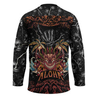 Aloha Halloween Hockey Jersey Horror Tiki Heavy Metal Style - Polynesian Pride