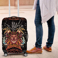 Aloha Halloween Luggage Cover Horror Tiki Heavy Metal Style LT05 Black - Polynesian Pride