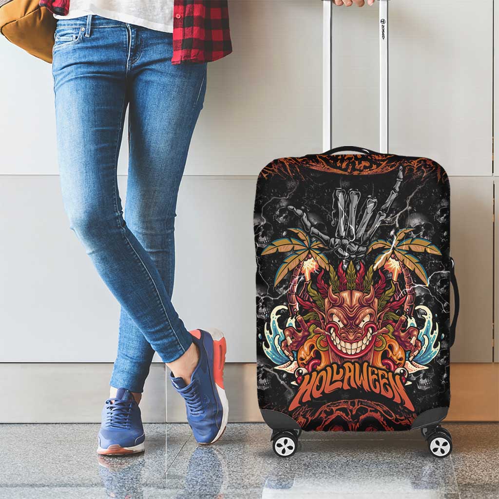 Aloha Halloween Luggage Cover Horror Tiki Heavy Metal Style LT05 - Polynesian Pride
