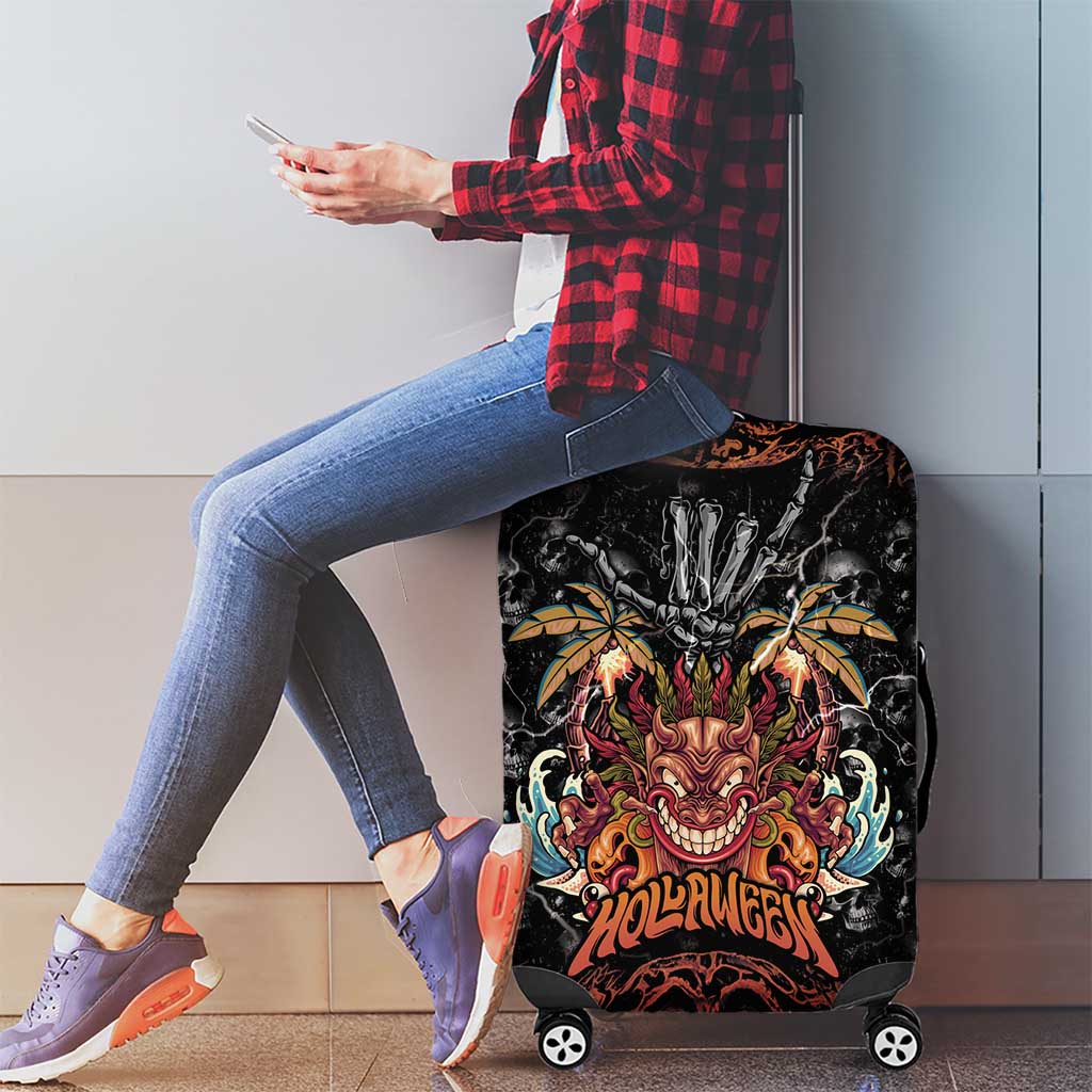 Aloha Halloween Luggage Cover Horror Tiki Heavy Metal Style LT05 - Polynesian Pride