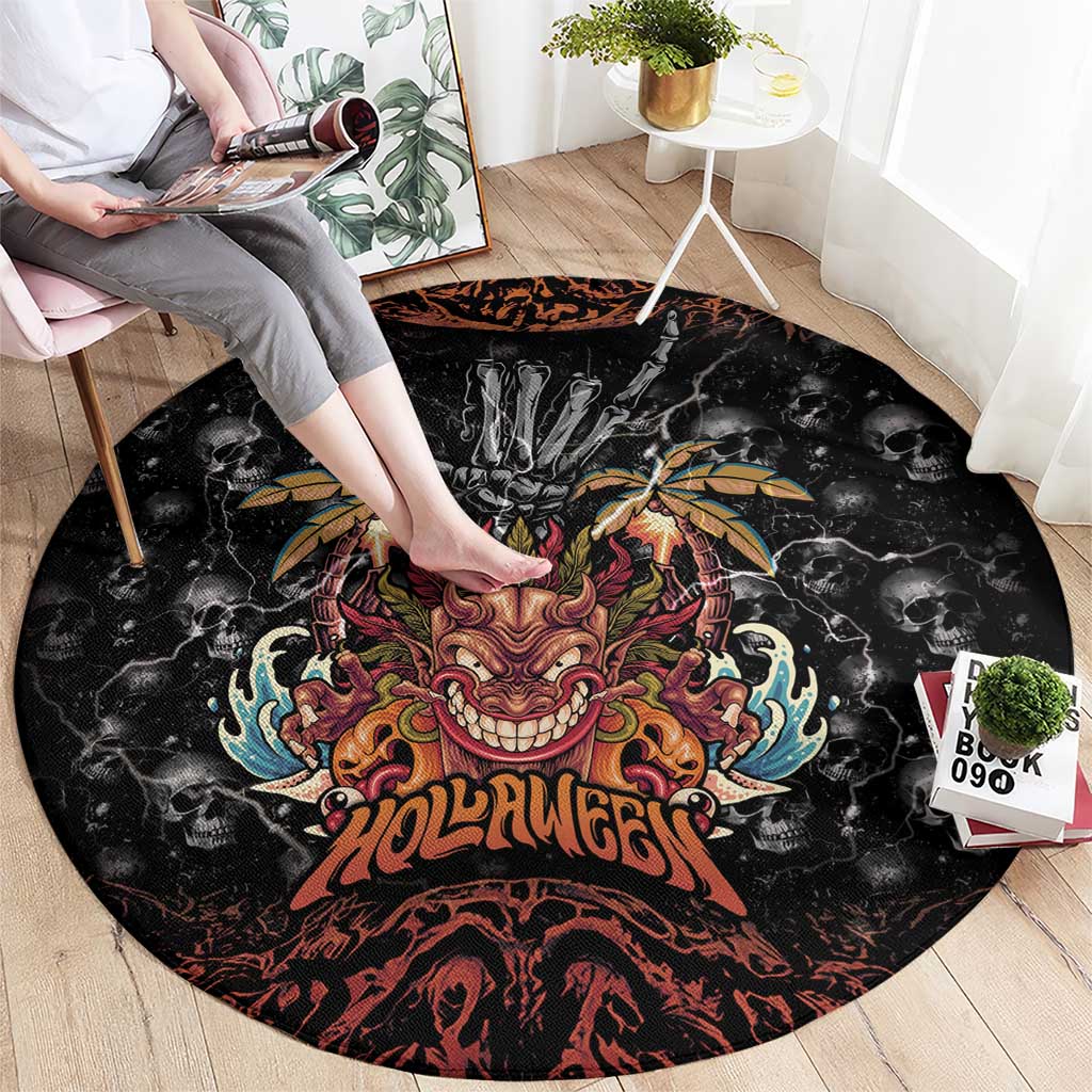 Aloha Halloween Round Carpet Horror Tiki Heavy Metal Style LT05 - Polynesian Pride