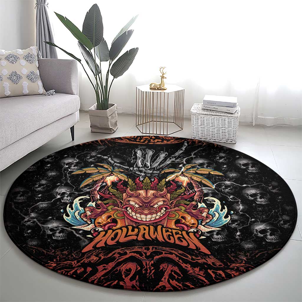 Aloha Halloween Round Carpet Horror Tiki Heavy Metal Style LT05 - Polynesian Pride