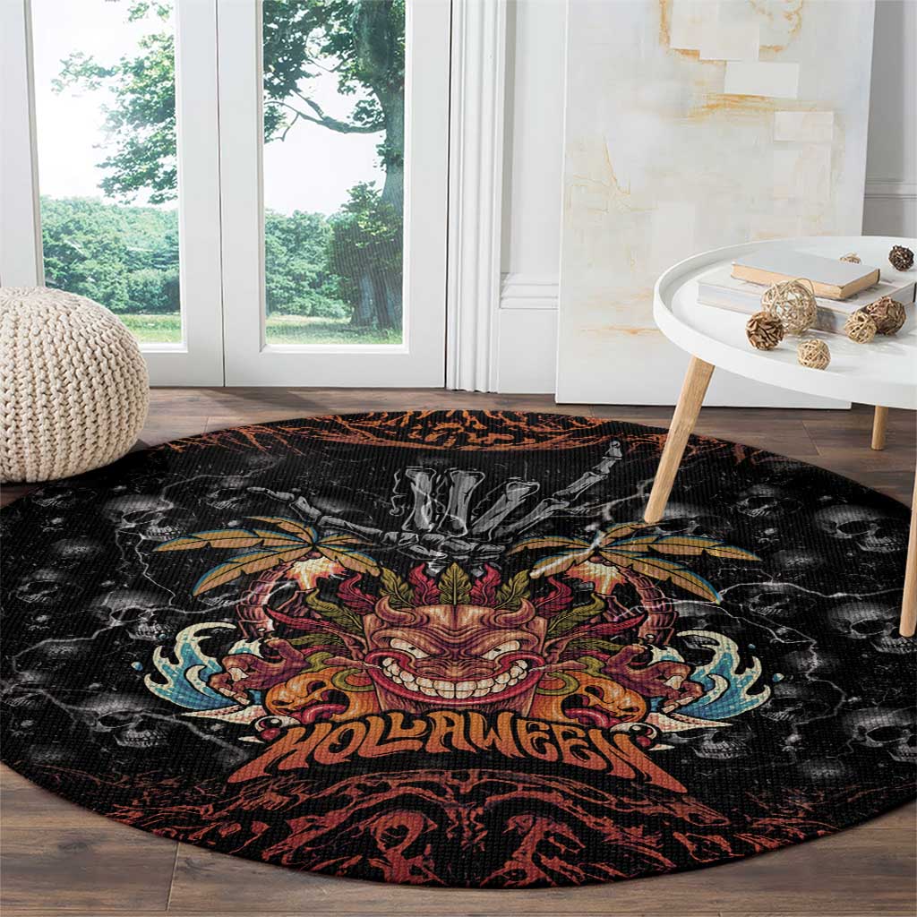 Aloha Halloween Round Carpet Horror Tiki Heavy Metal Style LT05 - Polynesian Pride